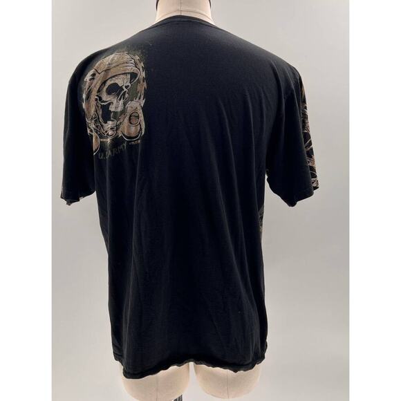 7.62 Design Black/Beige Skull Army "Never Accept Defeat" Graphic Shirt- XL - Picture 4 of 13